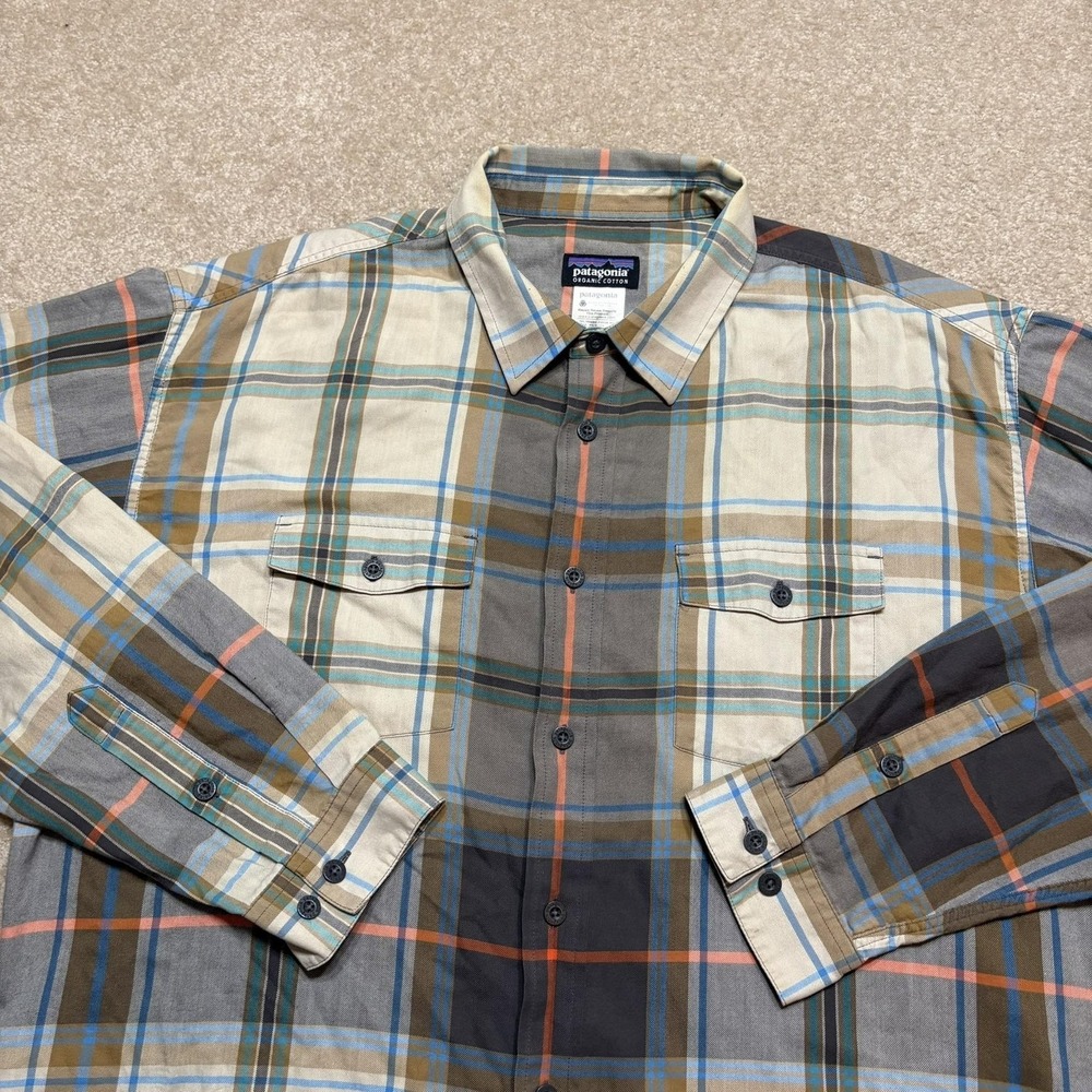 Patagonia Shirt Mens XL Multicolor Plaid Organic Cotton Button Up LS Flannel
